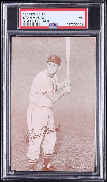 1963 Exhibits Statistic Back Stan Musial PSA 3 VG