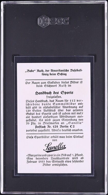 1932 Sanella Babe Ruth TYPE 2 SGC 4 VGEX