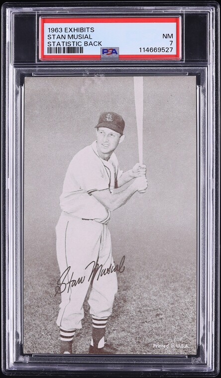 1963 Exhibits Statistic Back Stan Musial PSA 7 NRMT