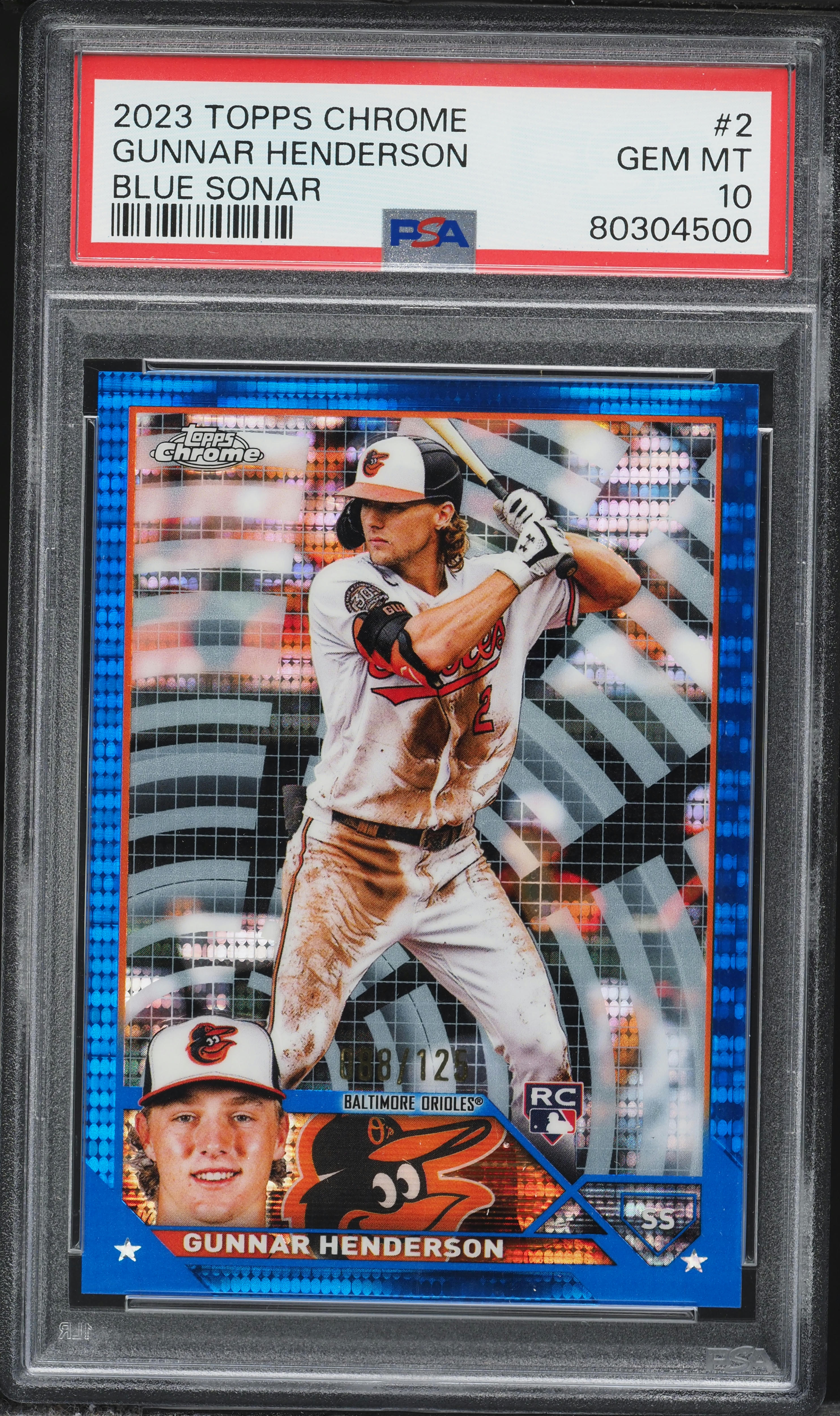 2023 Topps Chrome Blue Sonar Refractor Gunnar Henderson ROOKIE