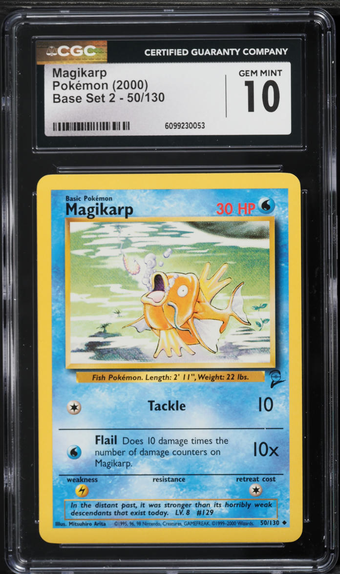 2000 Pokemon Base Set 2 Magikarp #50 CGC 10 GEM MINT