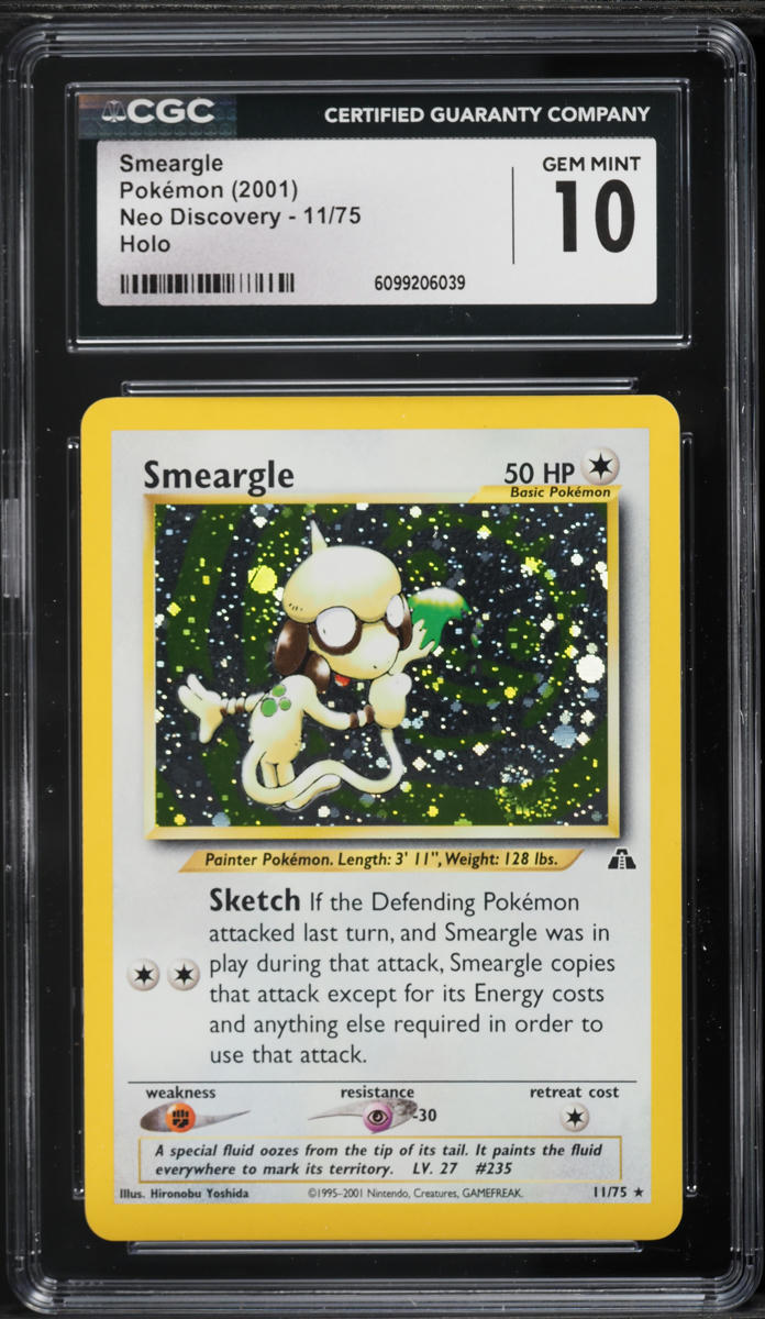 2001 Pokemon Neo Discovery Holo Smeargle #11 CGC 10 GEM MINT