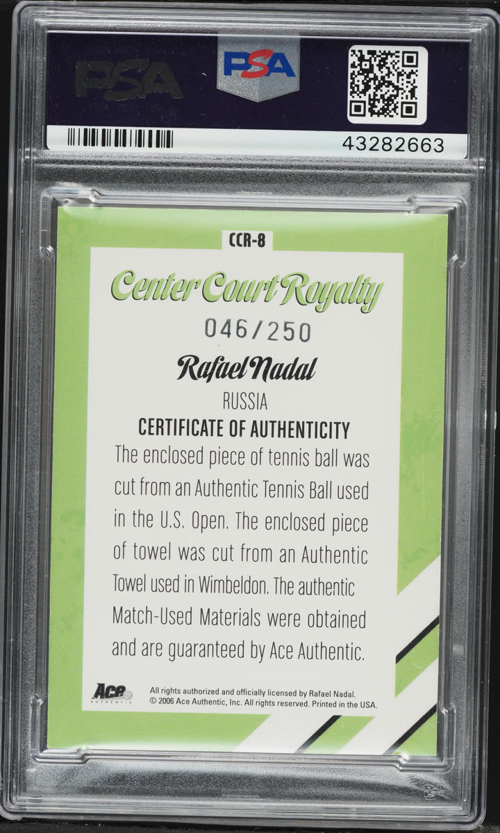 2006 Ace Authentic Center Court Royalty Rafael Nadal PATCH /250