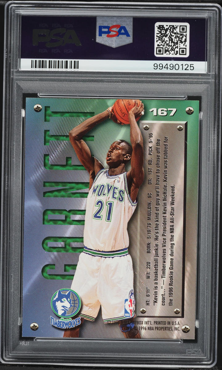1995 Metal Basketball Kevin Garnett ROOKIE #167 PSA 9 MINT