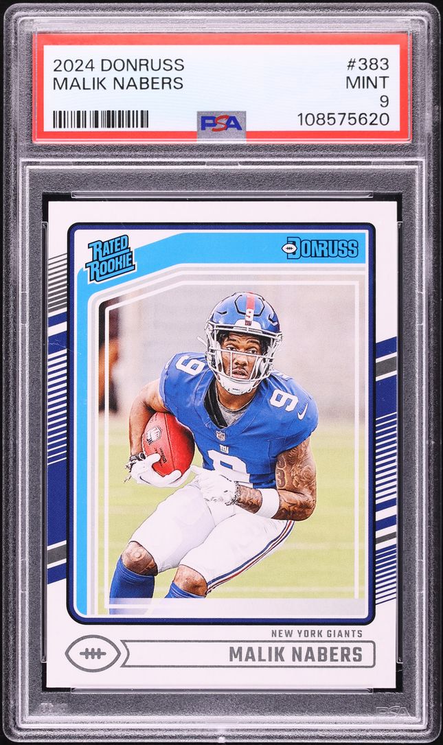 2024 Panini Donruss Malik Nabers ROOKIE #383 PSA 9 MINT
