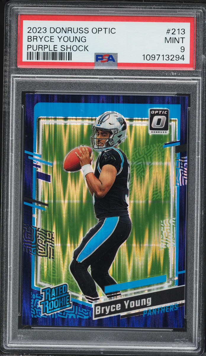 2023 Donruss Optic Purple Shock Bryce Young ROOKIE #213 PSA 9 MINT