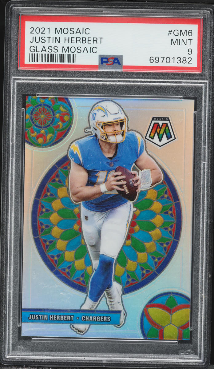 2021 Panini Mosaic Glass Justin Herbert #GM6 PSA 9 MINT