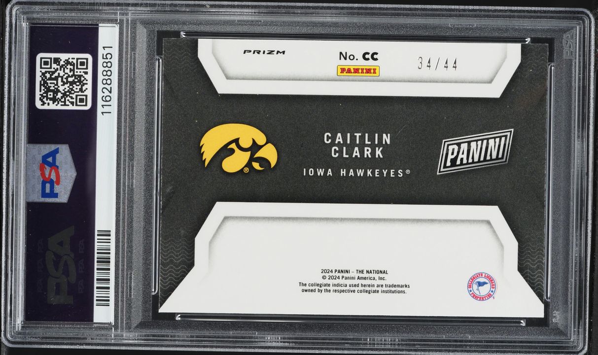 2024 Panini The National Color Blast Prizm Caitlin Clark ROOKIE /44 #CC PSA 9 MINT