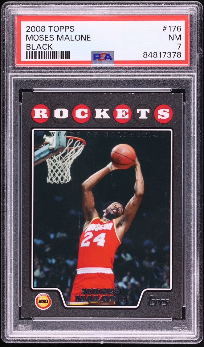 2008 Topps Black Moses Malone /51 #176 PSA 7 NRMT