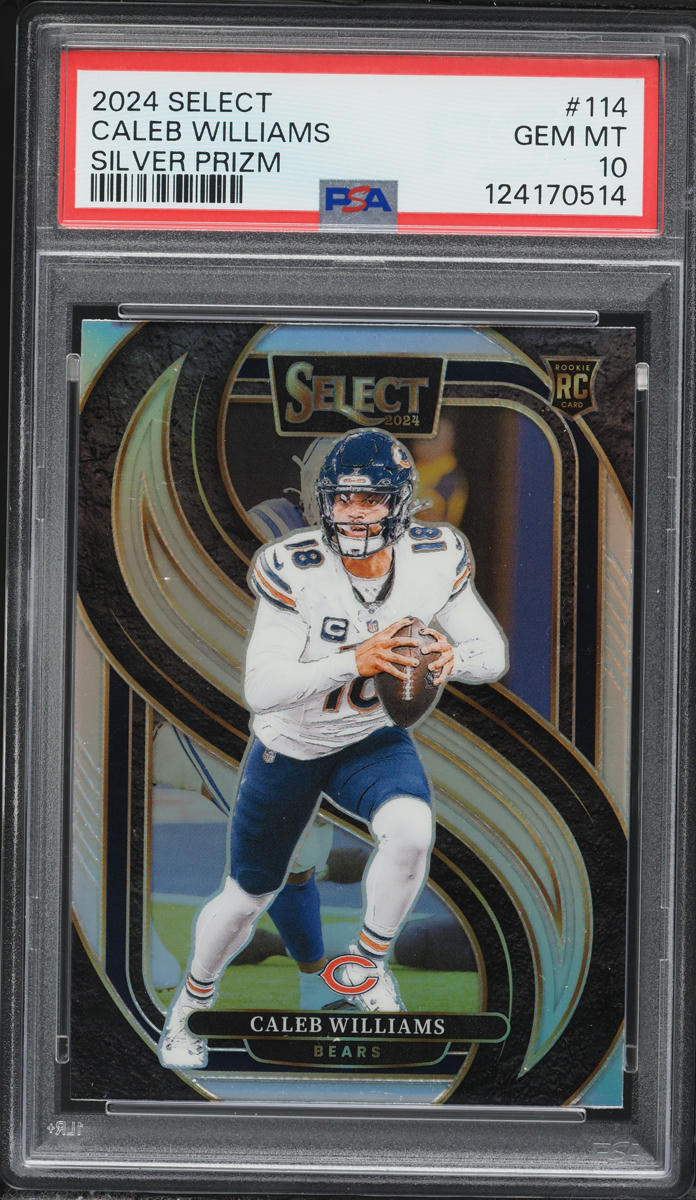 2024 Select Premier Level Silver Prizm Caleb Williams ROOKIE #114 PSA ...
