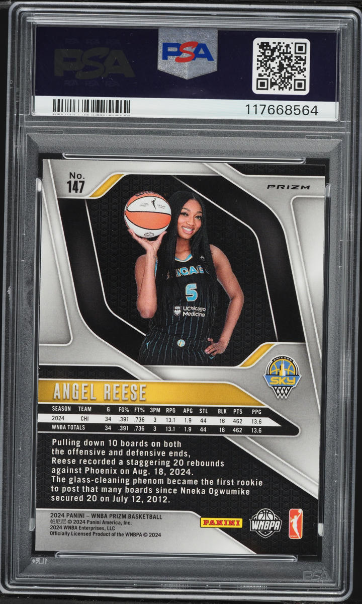 2024 Panini Prizm WNBA Blue Velocity Angel Reese ROOKIE #147 PSA 10 GEM MINT