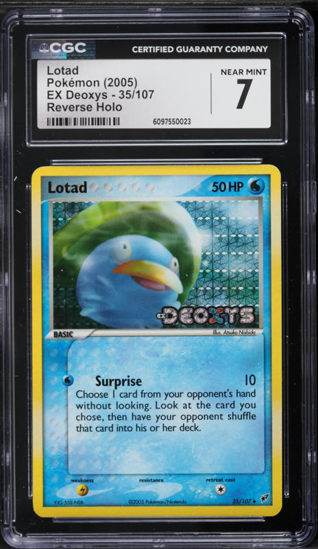 2005 Pokemon EX Deoxys Reverse Holo Lotad #35 CGC 7 NRMT
