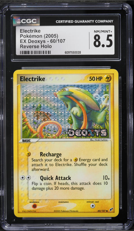 2005 Pokemon EX Deoxys Reverse Holo Electrike #60 CGC 8.5 NM-MT+