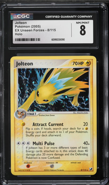 2005 Pokemon Ex Unseen Forces Holo Jolteon Ishihara AUTO DNA 10 #8