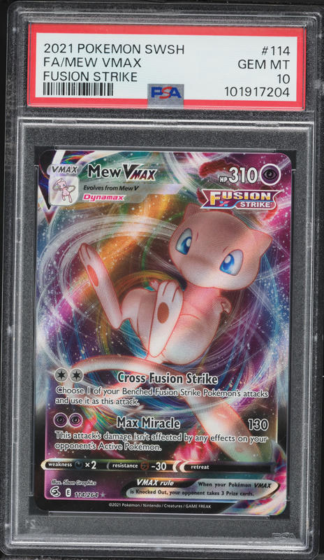 2021 Pokemon Sword & Shield Fusion Strike Full Art Mew VMAX #114
