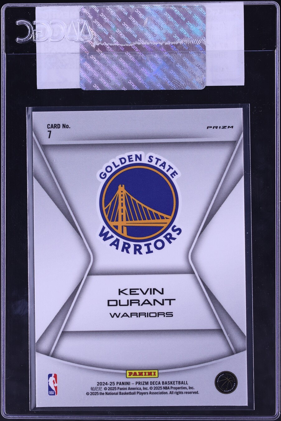 2024 Panini Prizm Deca Finalists Silver Kevin Durant #7 CGC AUTH