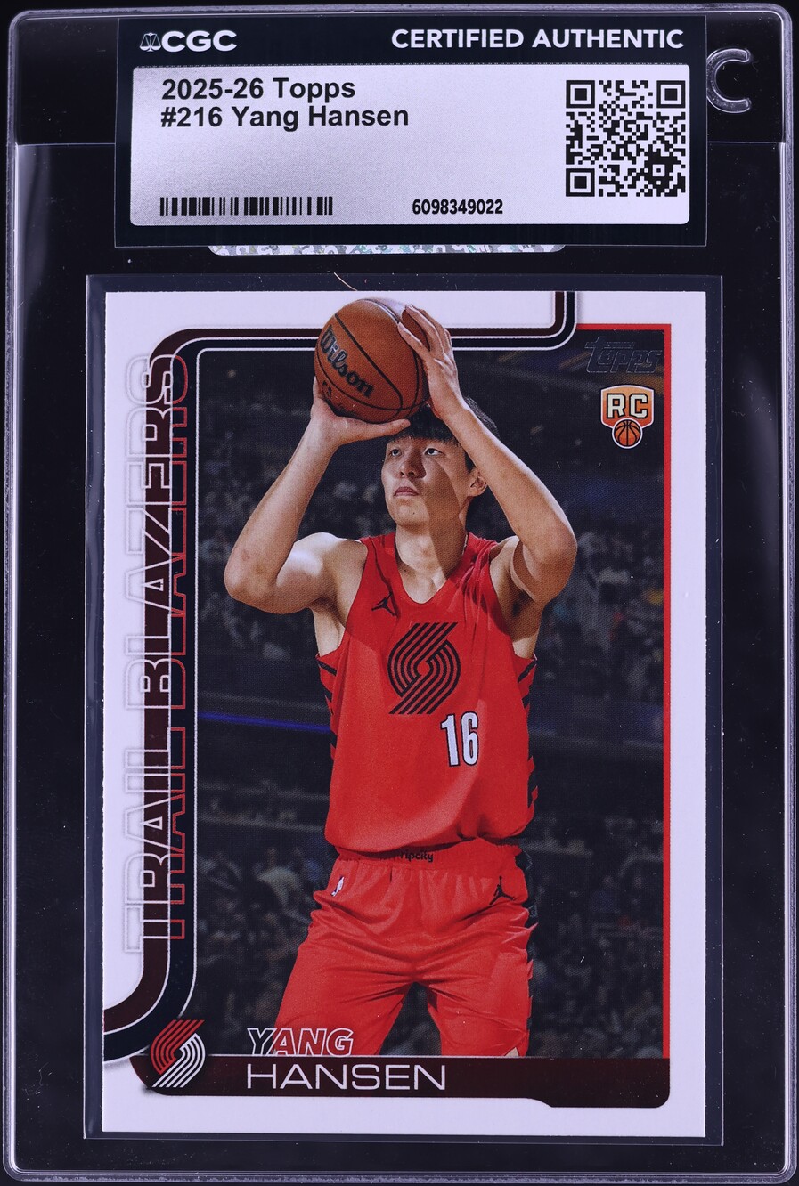2025 Topps Basketball Yang Hansen ROOKIE #216 CGC AUTH