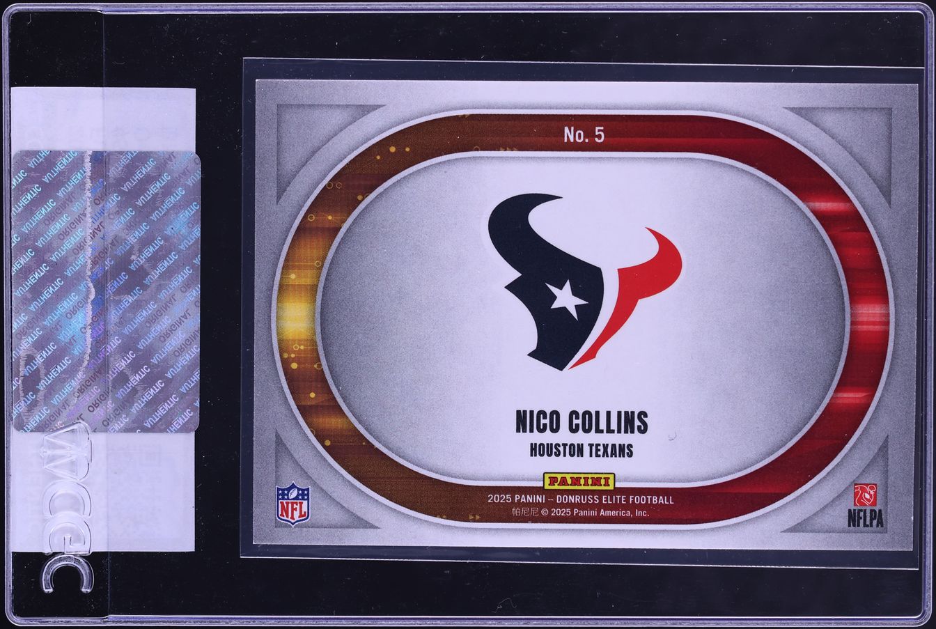 2025 Donruss Elite Full Throttle Orange Nico Collins /199 #5 CGC AUTH