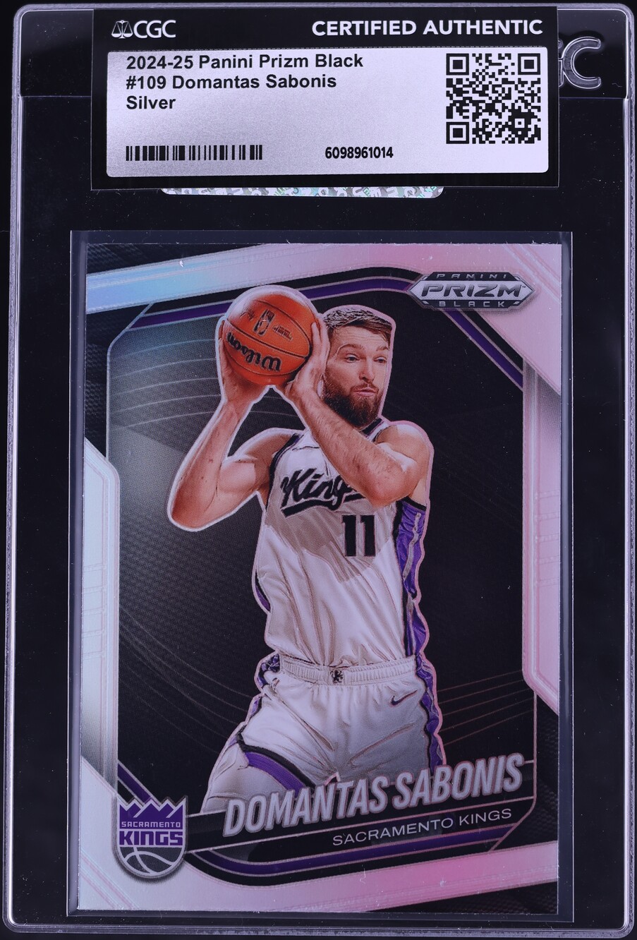 2024 Panini Prizm Black Silver Domantas Sabonis #109 CGC AUTH