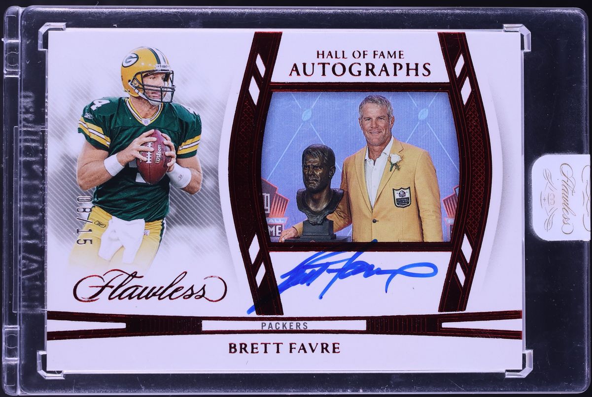 2024 Panini Flawless Hall Of Fame Ruby Brett Favre AUTO /15 #HOF-BFE