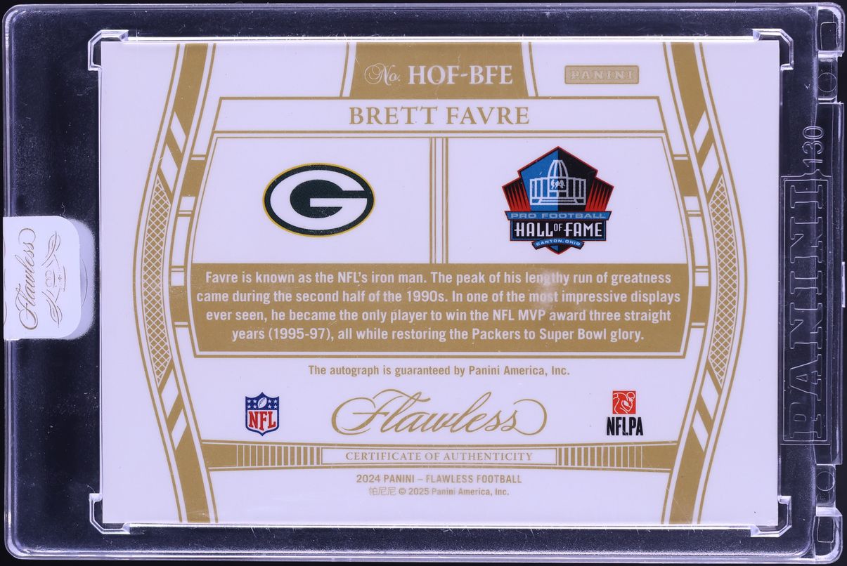 2024 Panini Flawless Hall Of Fame Ruby Brett Favre AUTO /15 #HOF-BFE