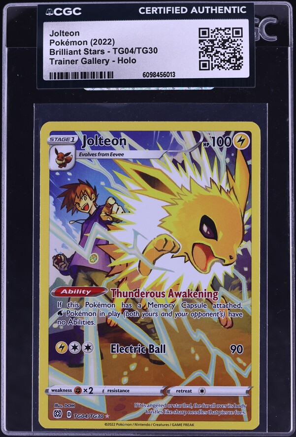 pokemon tcg brilliant stars tg04 tg30 jolteon card - TG04/TG30 - this graded card is the perfect way to showcase your collection. Jolteon SWSH09: Brilliant Stars Trainer