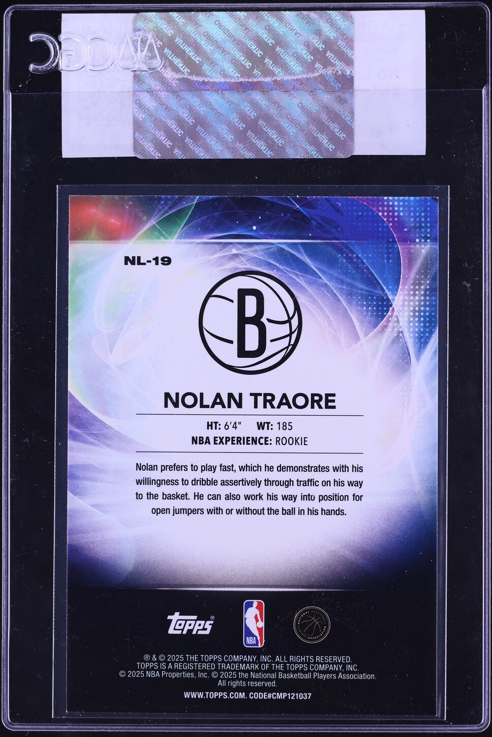 2025 Topps No Limit Nolan Traore ROOKIE #NL-19 CGC AUTH