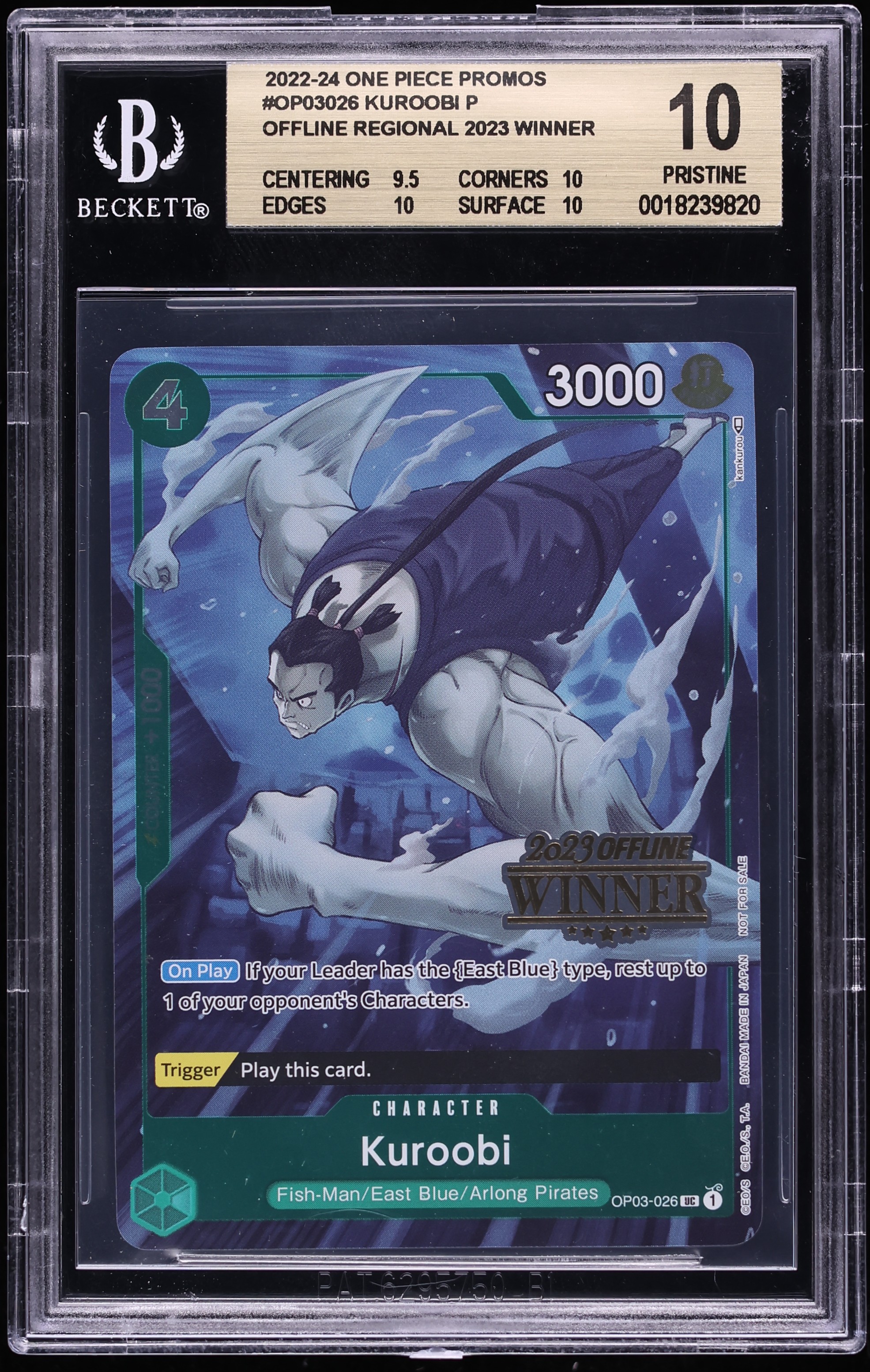 2022 One Piece Promo '23 Offline Regional Winner Kuroobi #OP03-026