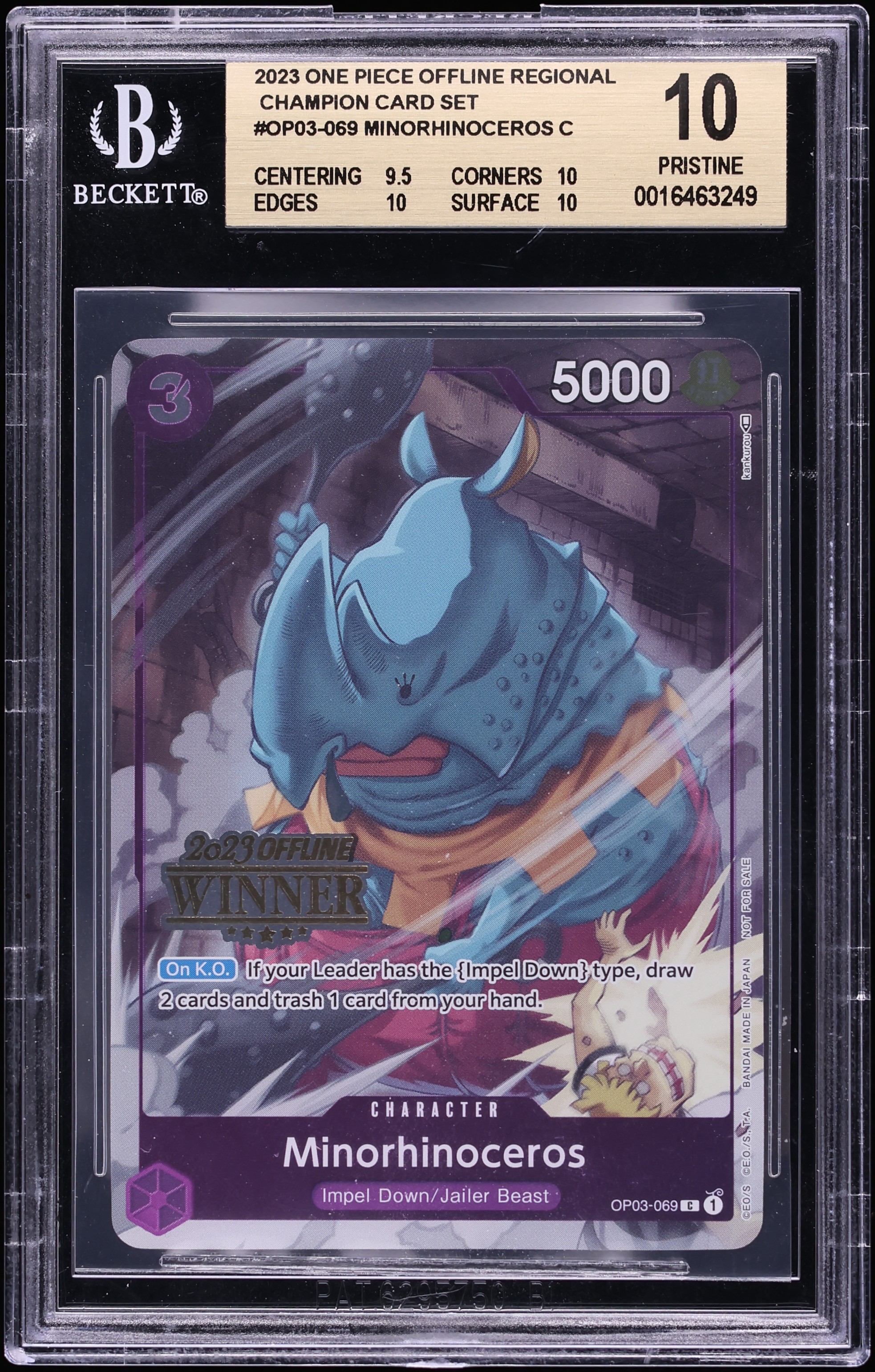 2023 One Piece Offline Regional Champion Card Set Minorhinoceros