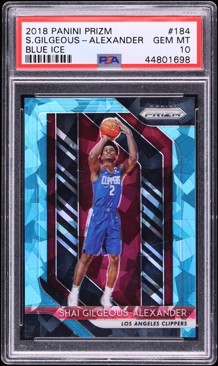 2018 Panini Prizm Blue Ice Shai Gilgeous-Alexander ROOKIE /99 #184 PSA 10 GEM MINT