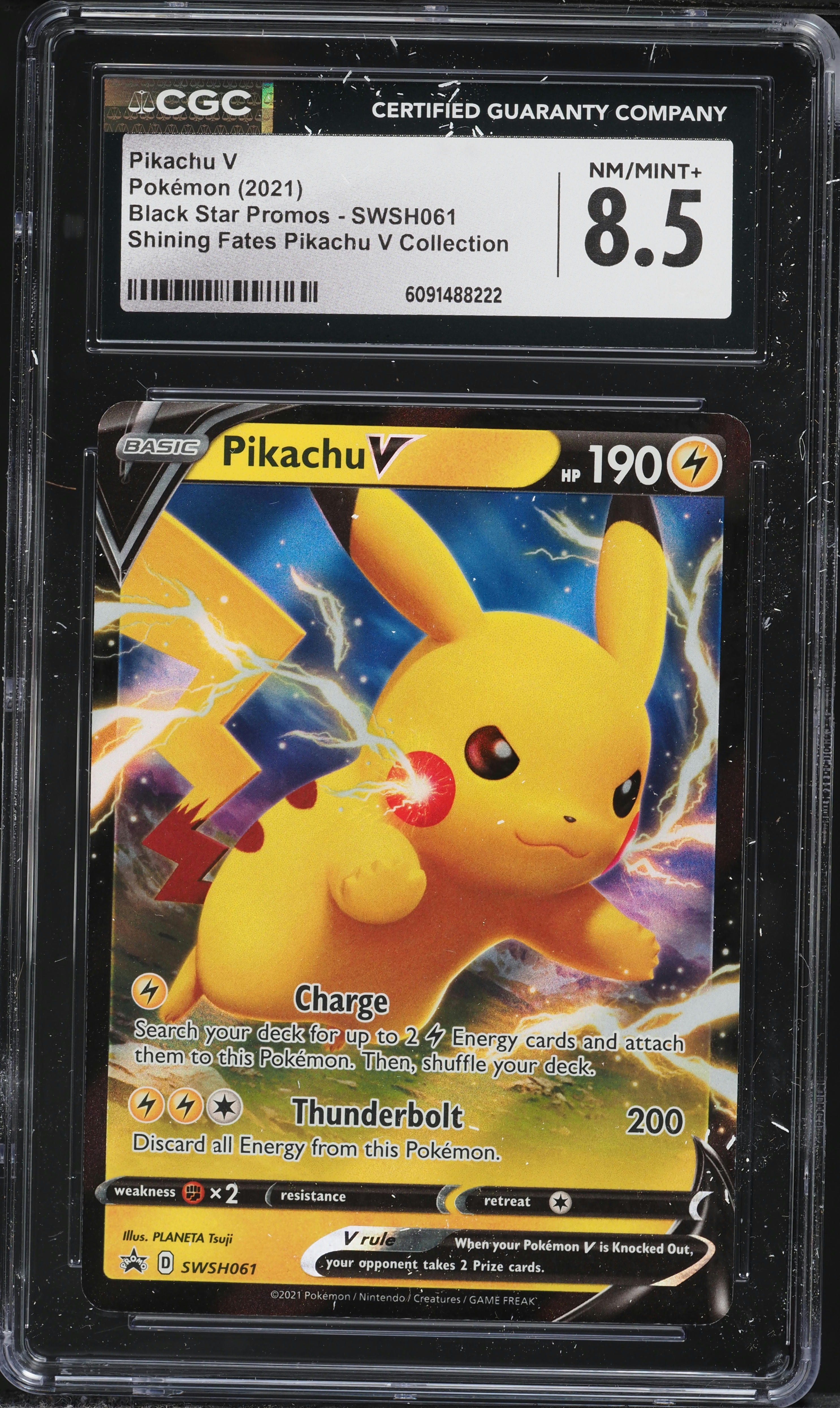 2021 Pokemon Sword & Shield Promo Shining Fates Holo Pikachu V #61
