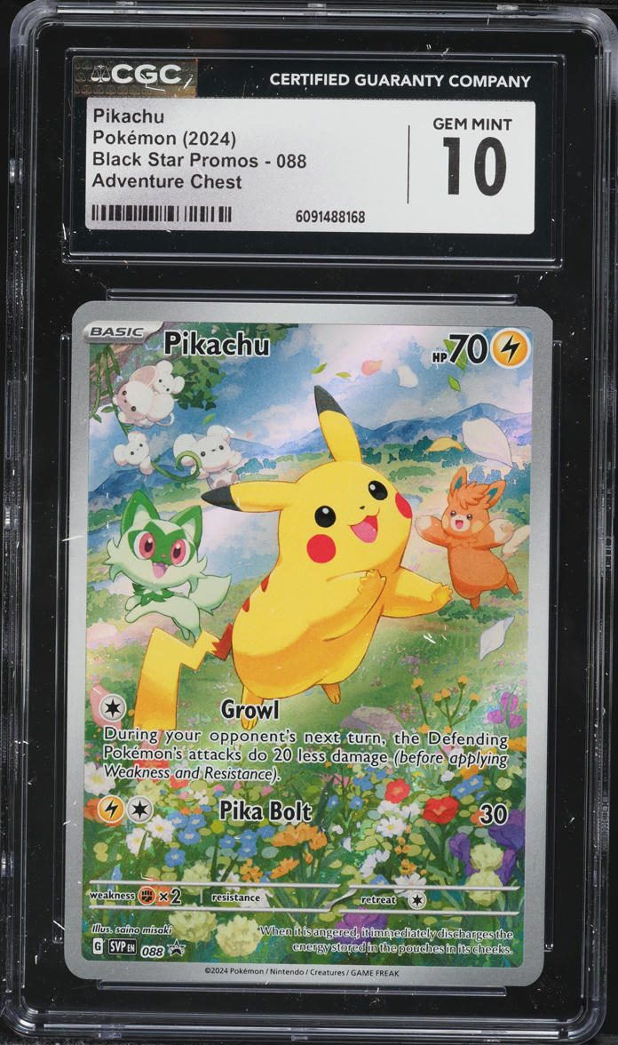 2024 Pokemon Scarlet & Violet Promo Adventure Chest Alt Art Pikachu #88 CGC 10 GEM MINT