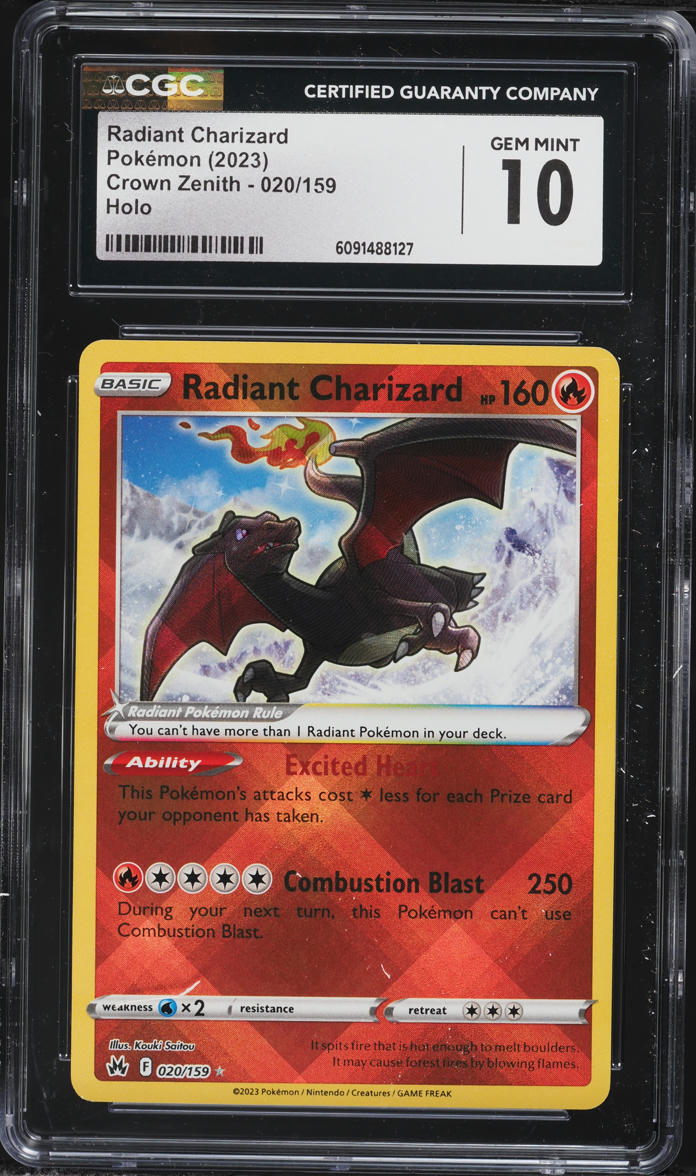 pokemon tcg crown zenith 020 159 radiant charizard card 2023 Pokemon Sword & Shield Crown Zenith Holo Radiant Charizard #20 CGC 10  GEM MINT on Fanatics Collect