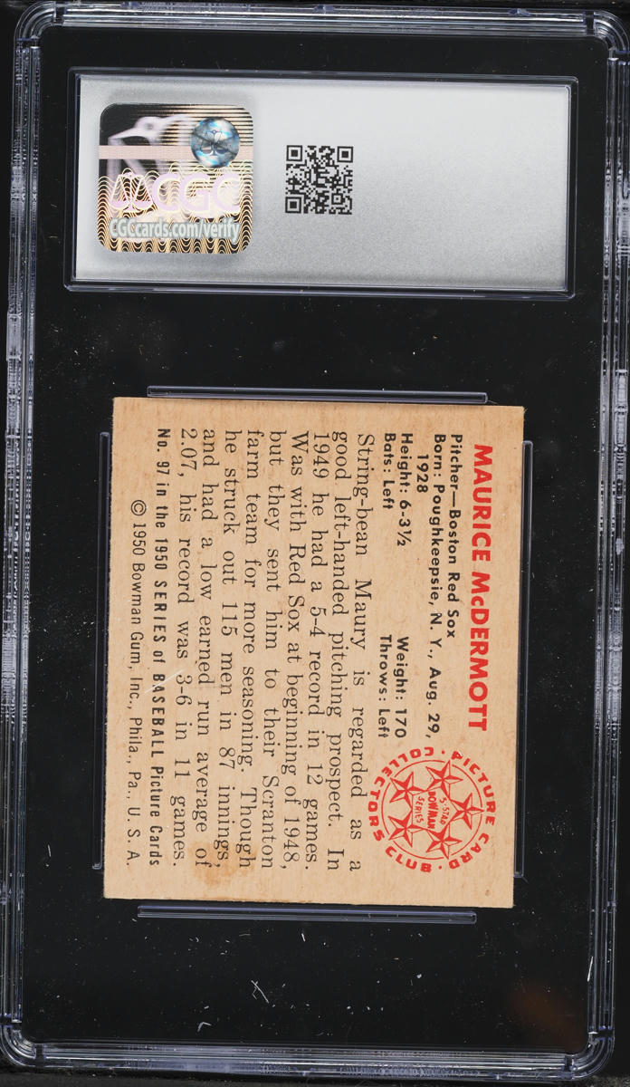 1950 Bowman Mickey McDermott #97 CGC 6 EXMT