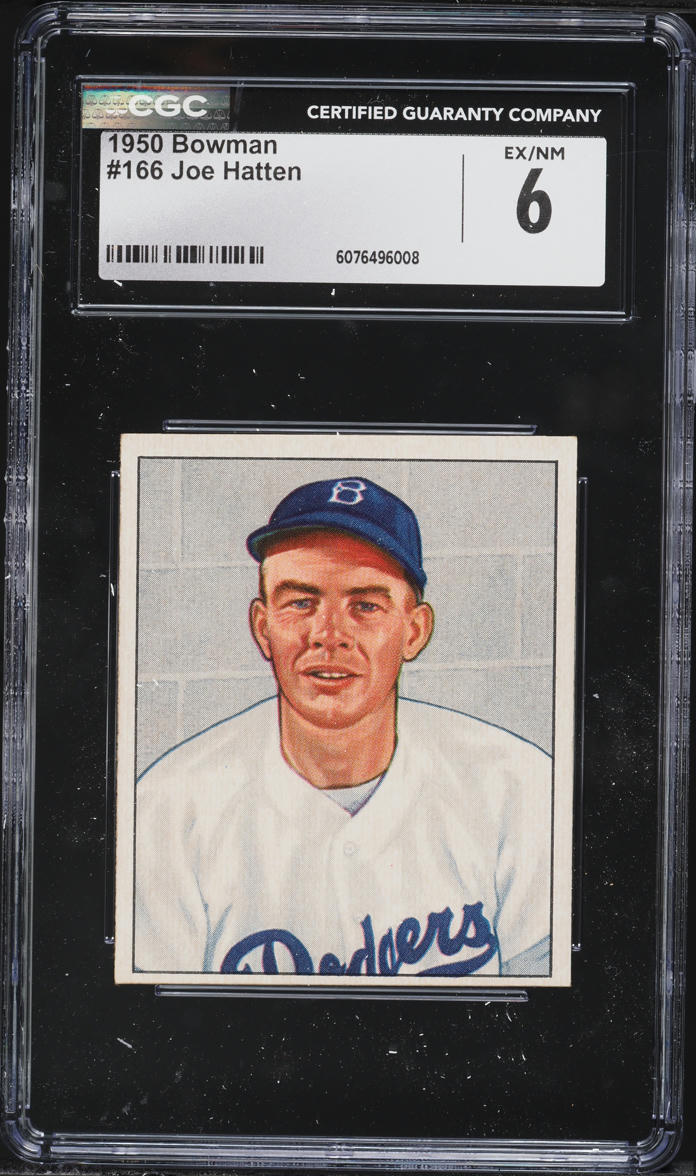 1950 Bowman Joe Hatten #166 CGC 6 EXMT