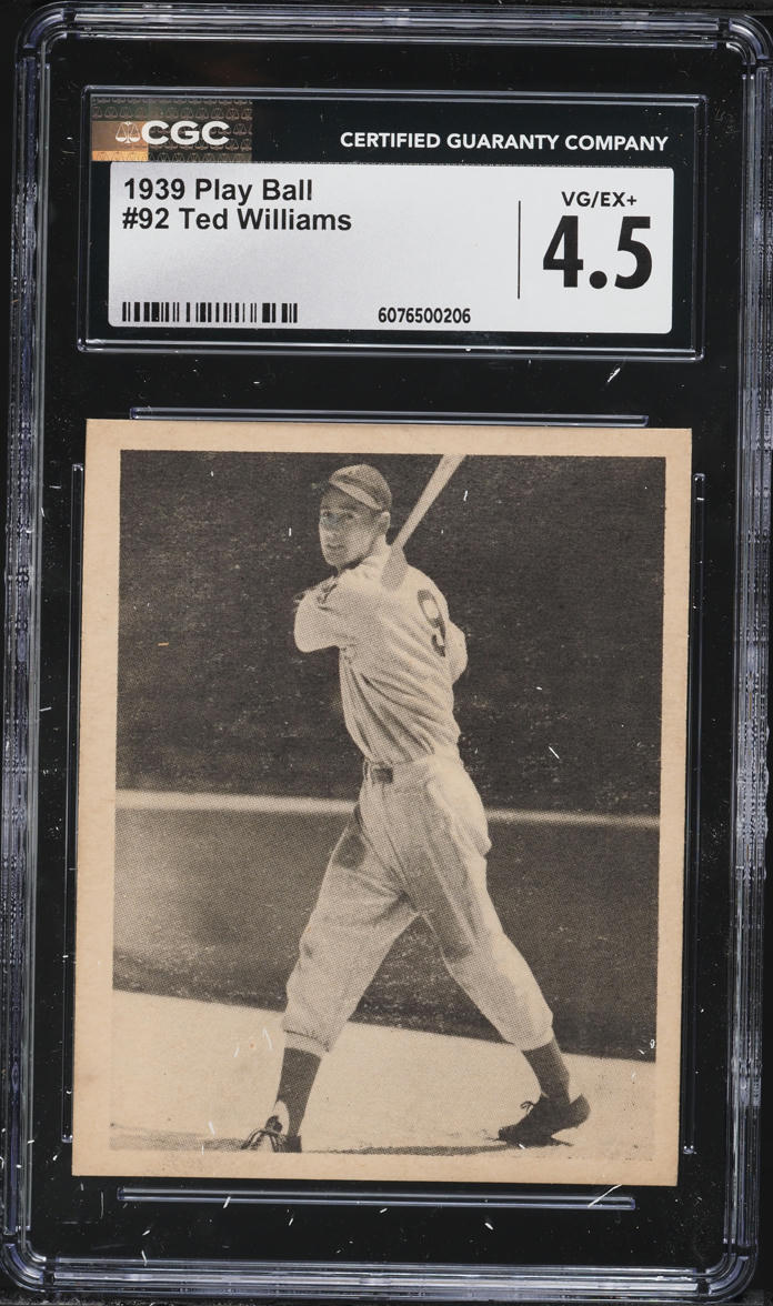1939 Play Ball Ted Williams ROOKIE #92 CGC 4.5 VGEX+