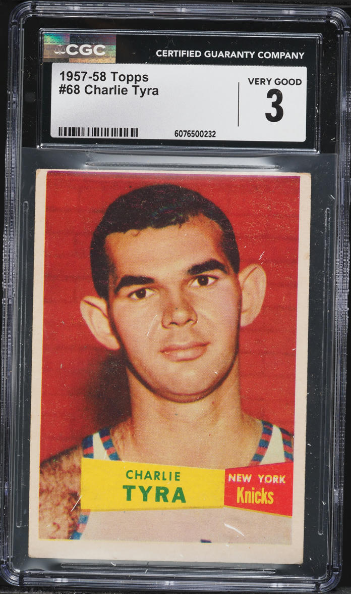 1957 Topps Basketball Charlie Tyra ROOKIE #68 CGC 3 VG