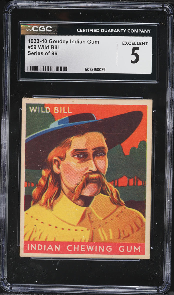 1933 Goudey Indian Gum Series of 96 Wild Bill #59 CGC 5 EX