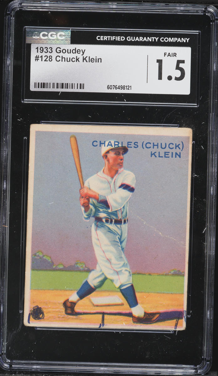 1933 Goudey Chuck Klein #128 CGC 1.5 FR