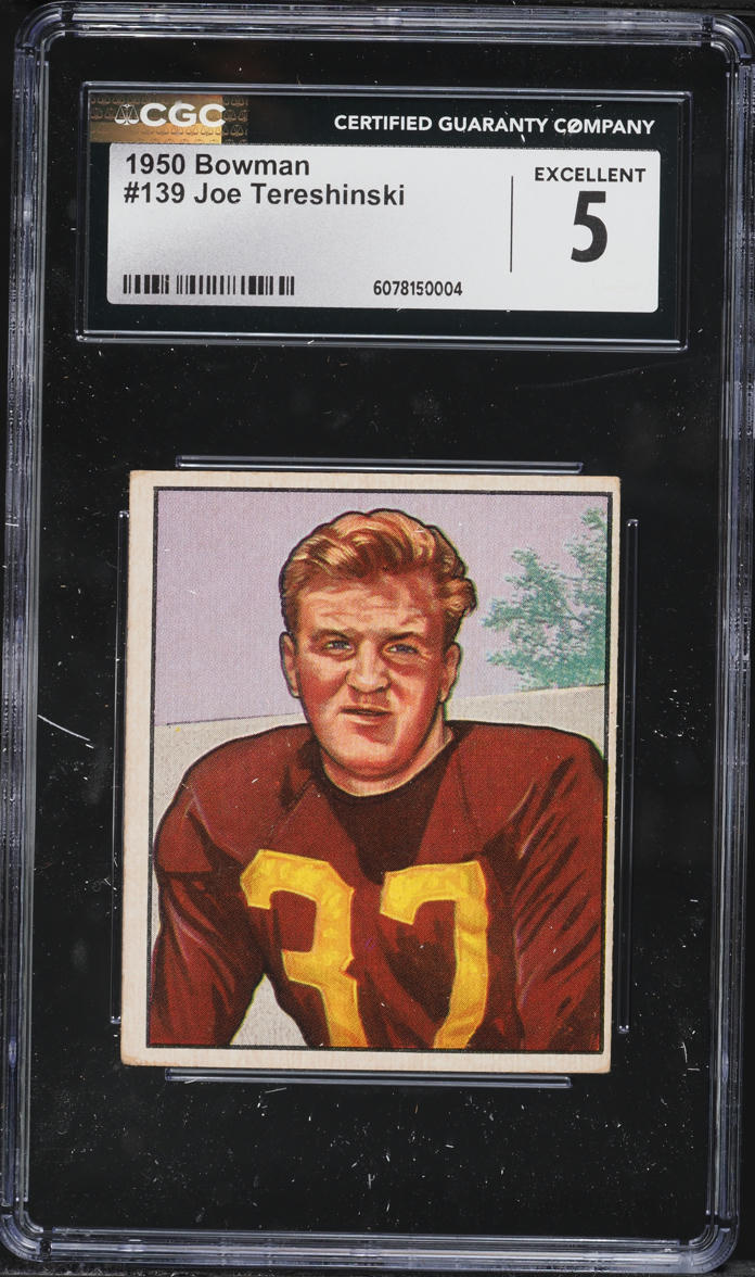 1950 Bowman Football Joe Tereshinski #139 CGC 5 EX