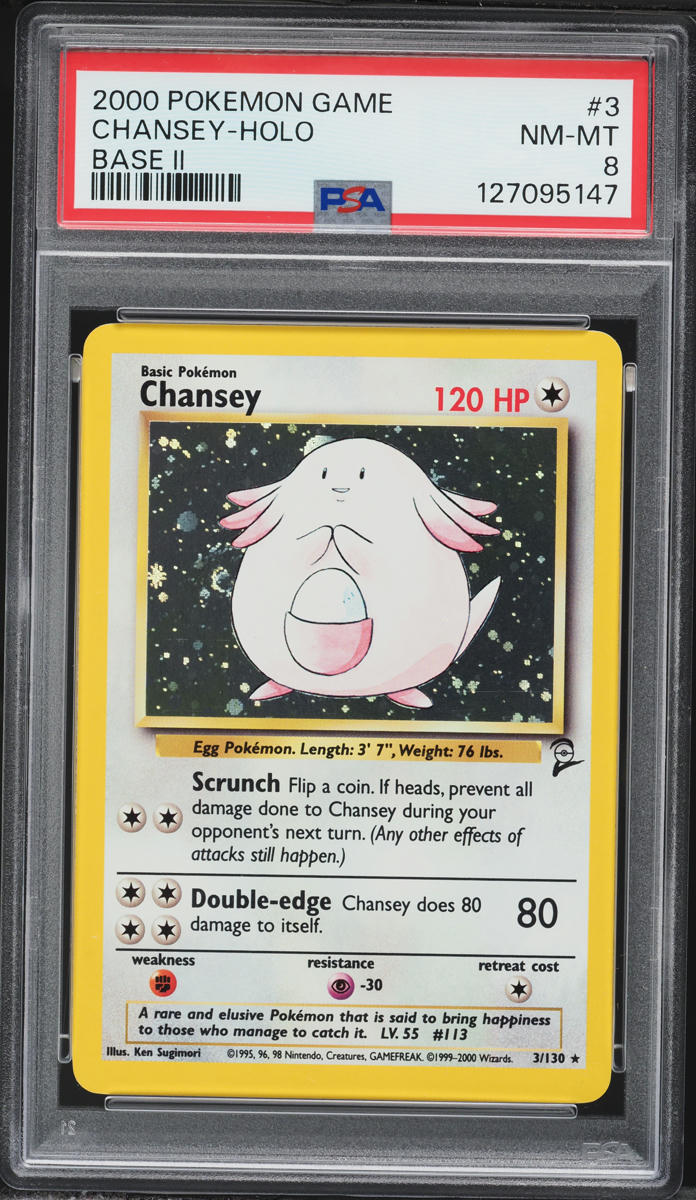 2000 Pokemon Base Set 2 Holo Chansey #3 PSA 8 NM-MT