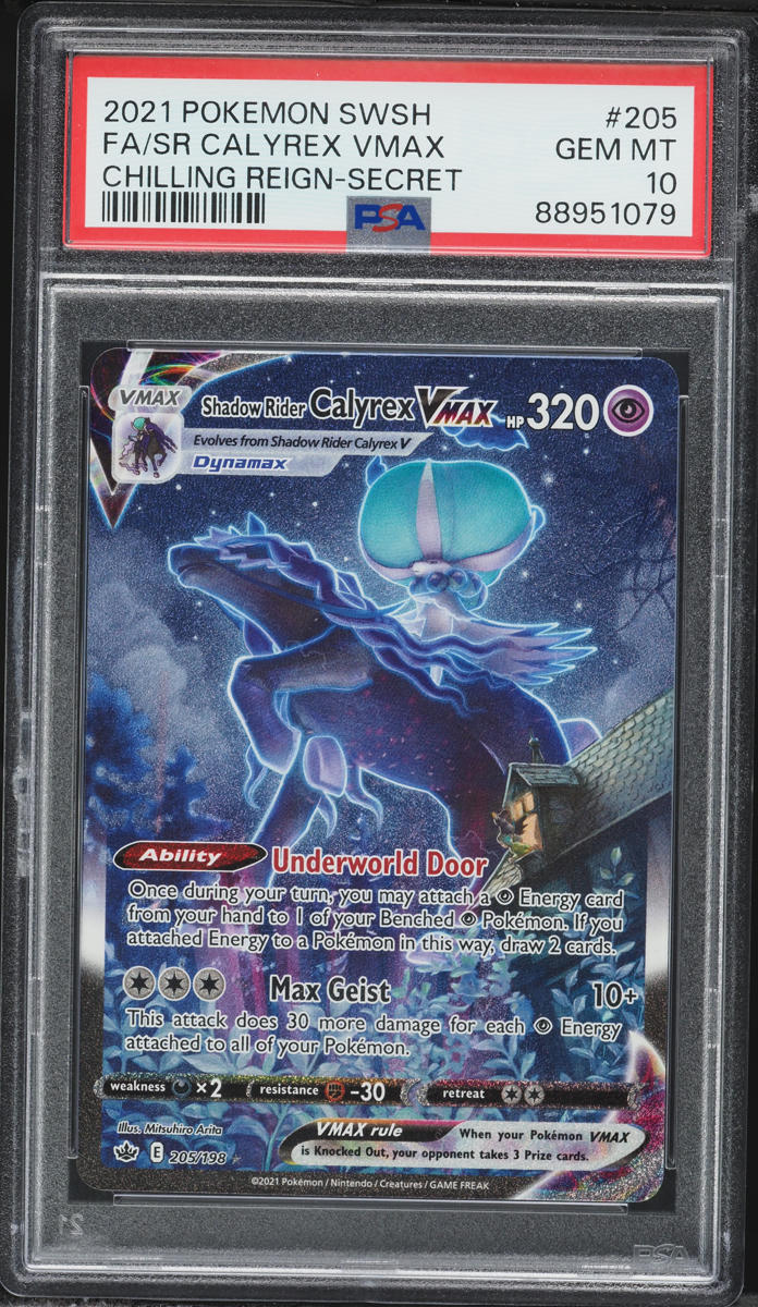 2021 Pokemon Sword & Shield Chilling Reign Shadow Rider SEC Calyrex VMAX #205 PSA 10 GEM MINT