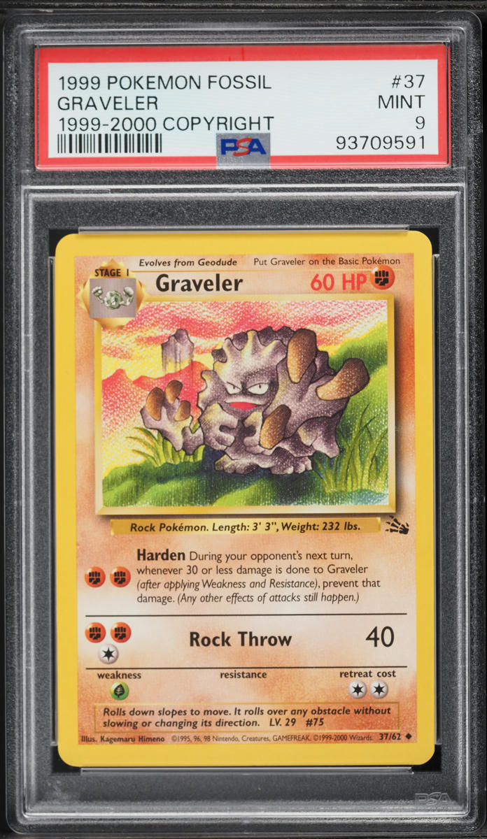1999-2000 Pokemon Fossil Graveler #37 PSA 9 MINT