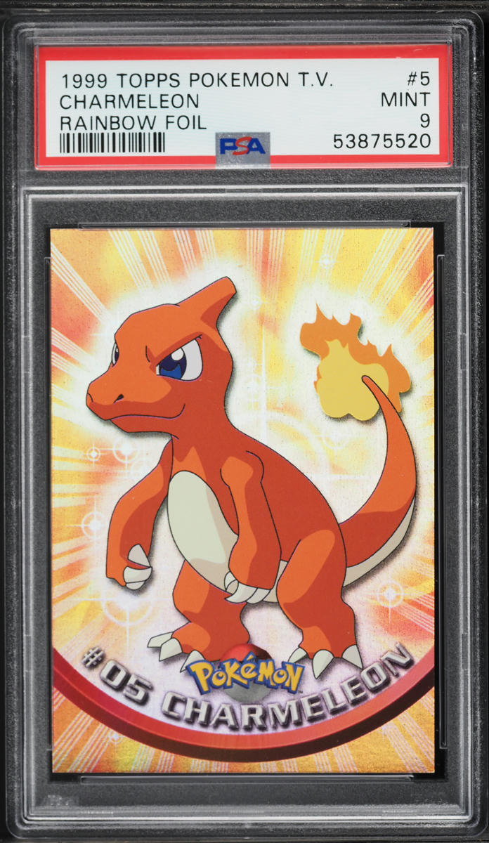 1999 Topps Pokemon TV Rainbow Foil Charmeleon #5 PSA 9 MINT