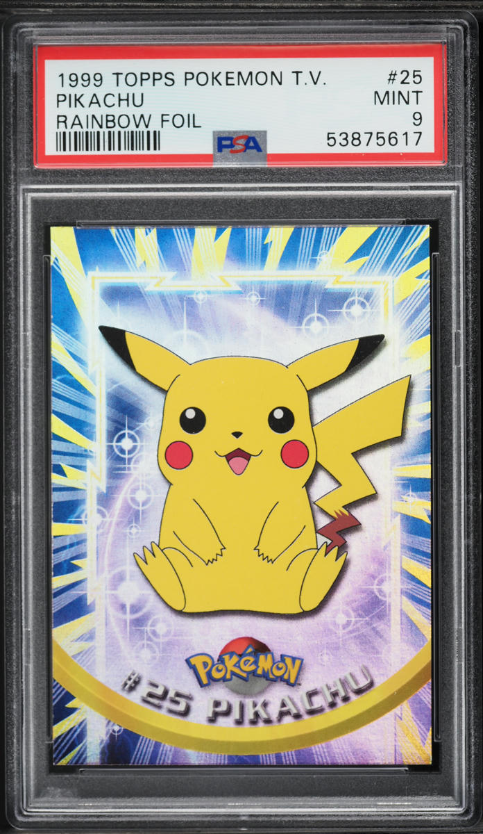 1999 Topps Pokemon Series 1 1st Print Rainbow Foil Pikachu #25 PSA 9 MINT