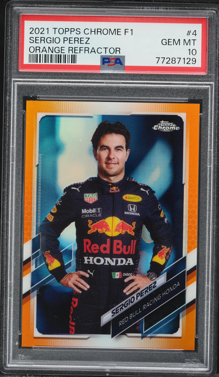 2021 Topps Chrome Formula 1 Orange Refractor Sergio Perez /25 #4 PSA 10 GEM MINT