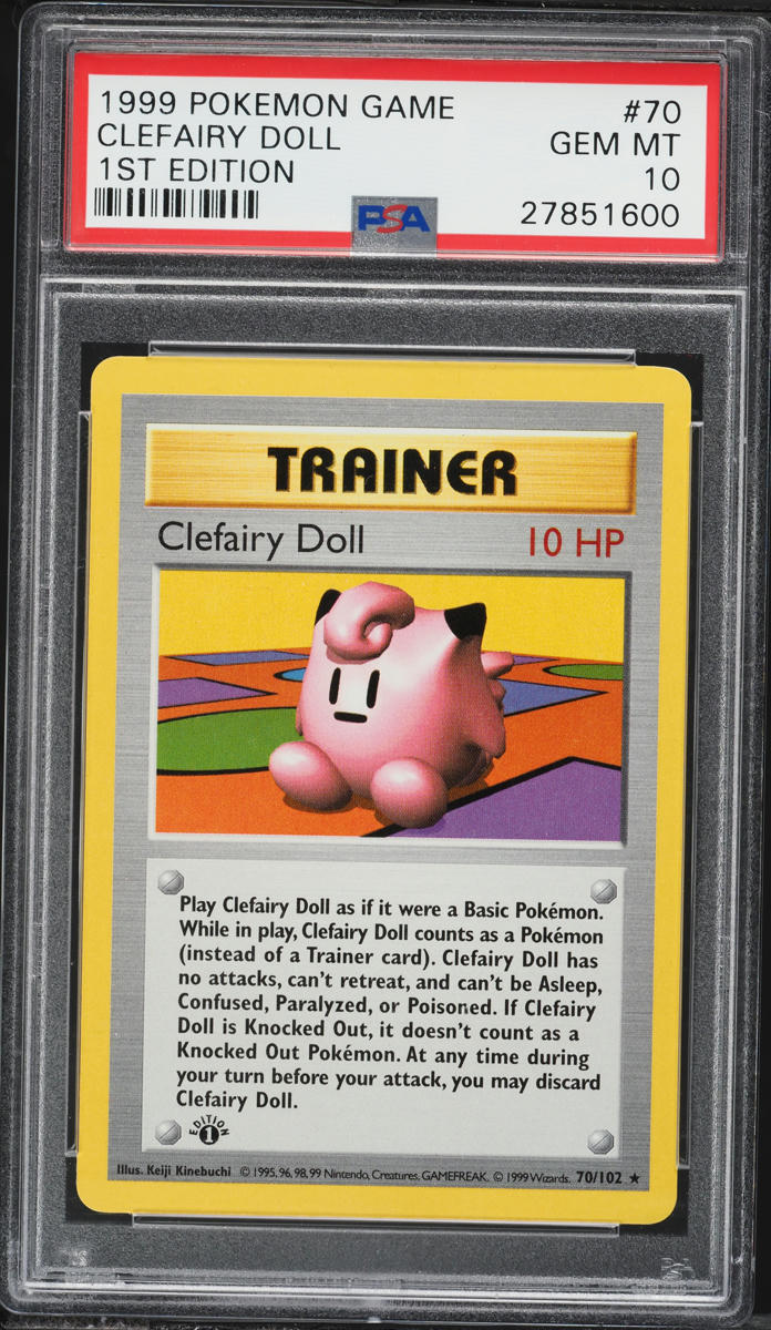 1999 Pokemon Base Set Shadowless 1st Edition Clefairy Doll #70 PSA 10 GEM MINT