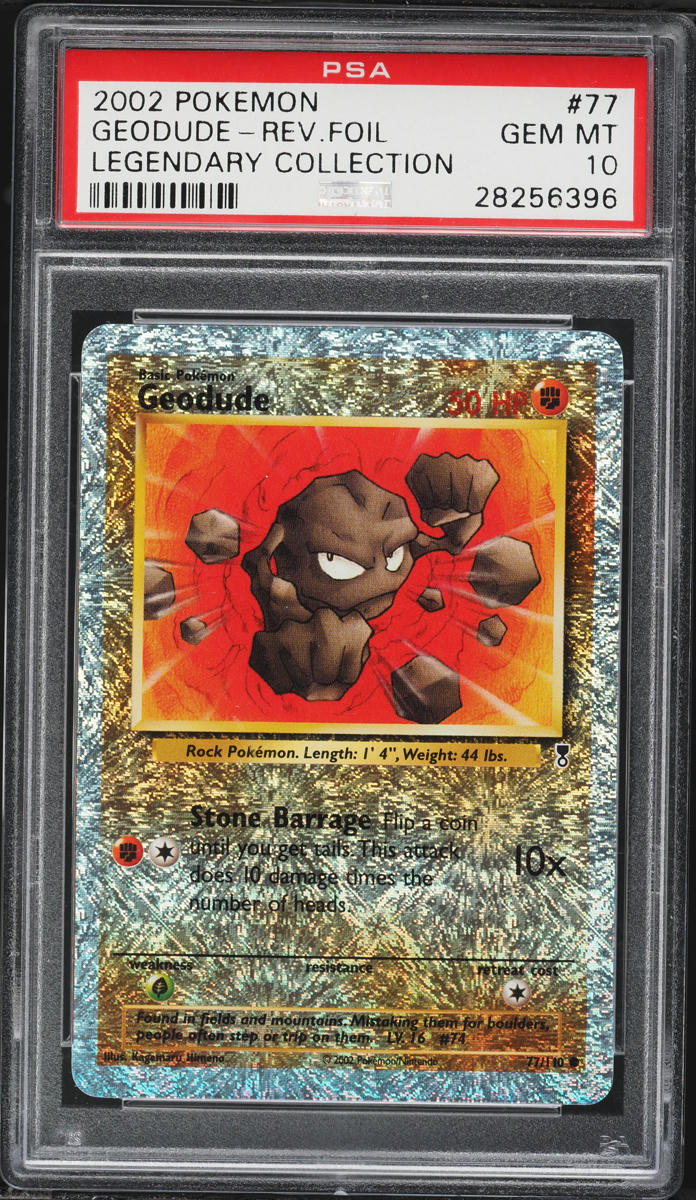 2002 Pokemon Legendary Collection Reverse Holo Geodude #77 PSA 10 GEM MINT