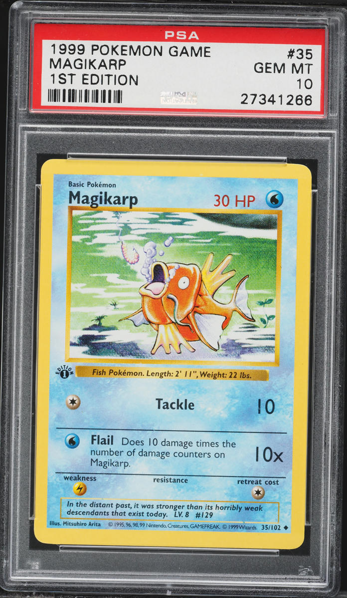 1999 Pokemon Base Set Shadowless 1st Edition Magikarp #35 PSA 10 GEM MINT