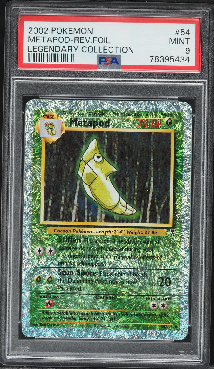 2002 Pokemon Legendary Collection Reverse Holo Metapod #54 PSA 9 MINT